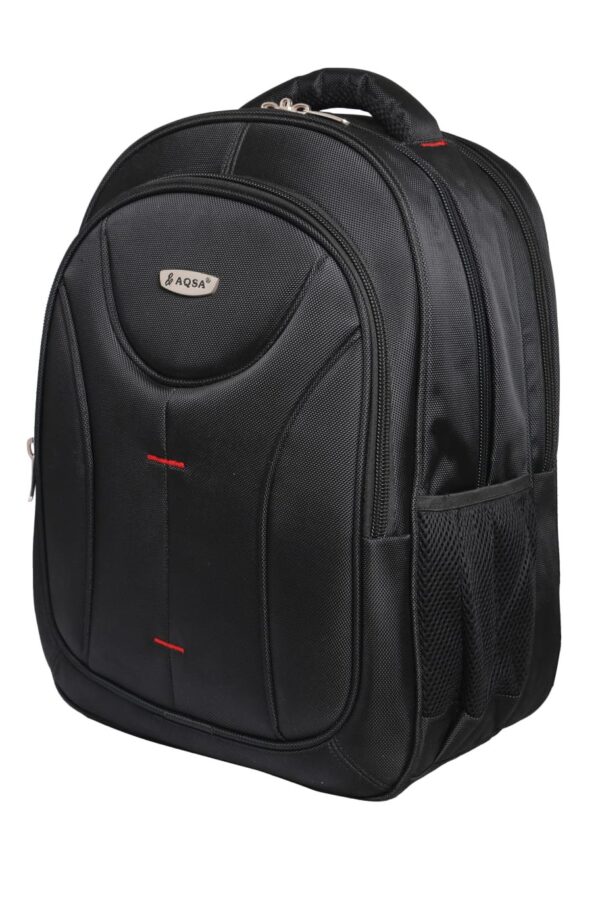 AQSA UNISEX BACKPACK WITH LAPTOP COMPARTMENT(BLACK) - Image 2