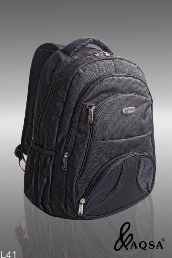 AQSA UNISEX BACKPACK WITH LAPTOP COMPARTMENT (BLACK)