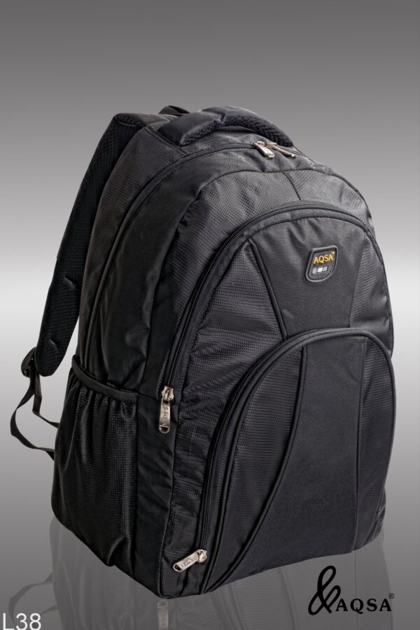 AQSA UNISEX BACKPACK WITH LAPTOP COMPARTMENT (BLACK)